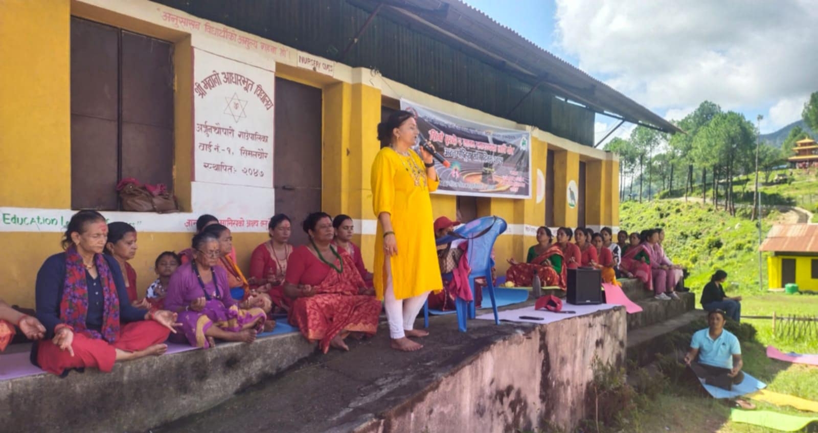 नवग्रह मन्दिरमा मनाइयो योग दिवस