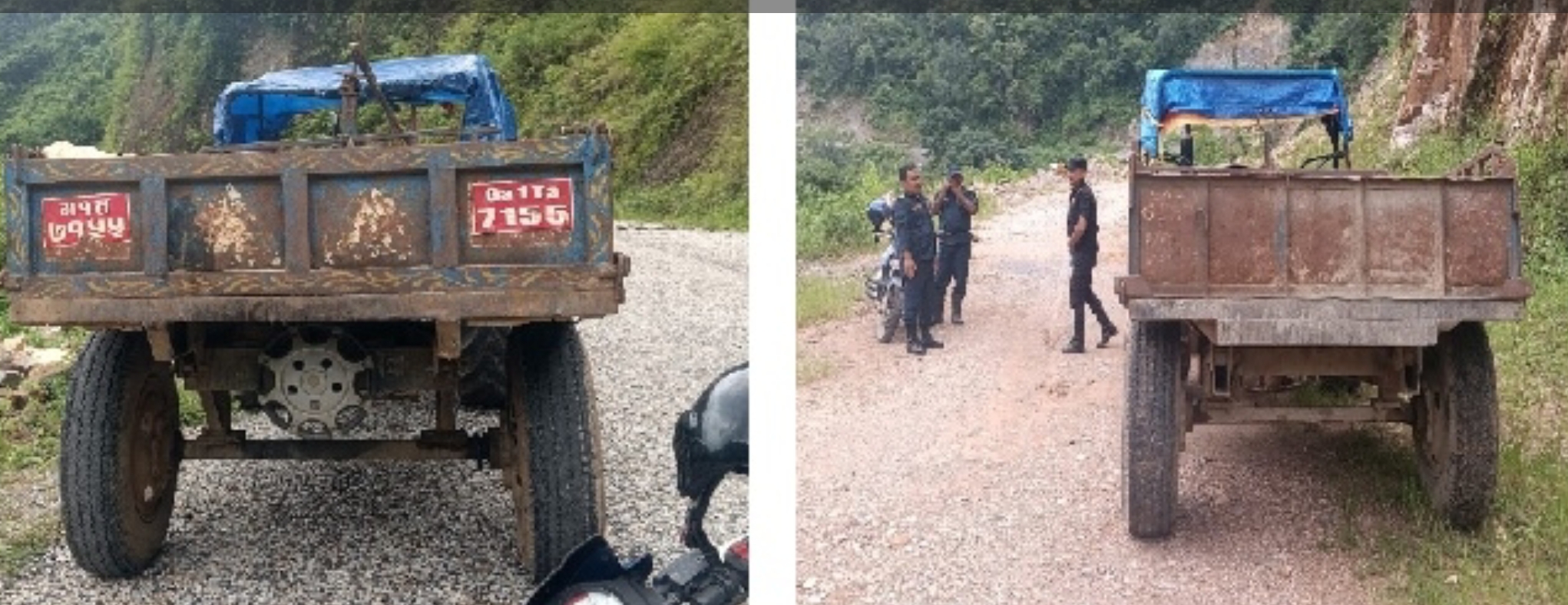 अवैध रूपमा ढुङ्गा ओसारपसार गर्ने २ ट्याक्टर नियन्त्रणमा