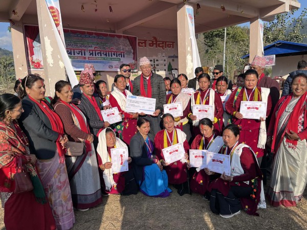 जिल्लास्तरीय महिला पञ्चेबाजा प्रतियोगितामा एकुवार पञ्चेबाजा समुह प्रथम